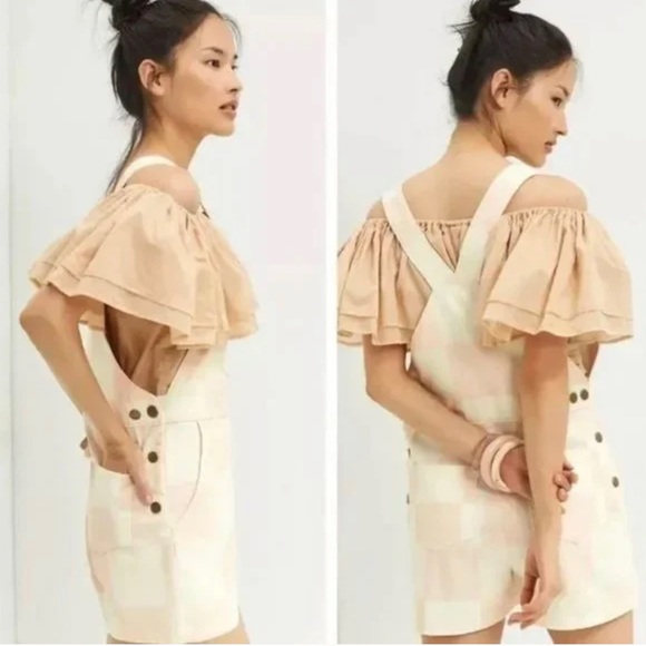 Hutch Cream and Pink High-Waisted Shorts - Picture 2 of 9